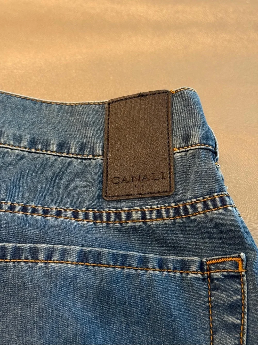 Authentic Men’s Canali Straight-Leg Jeans in Medium Blue